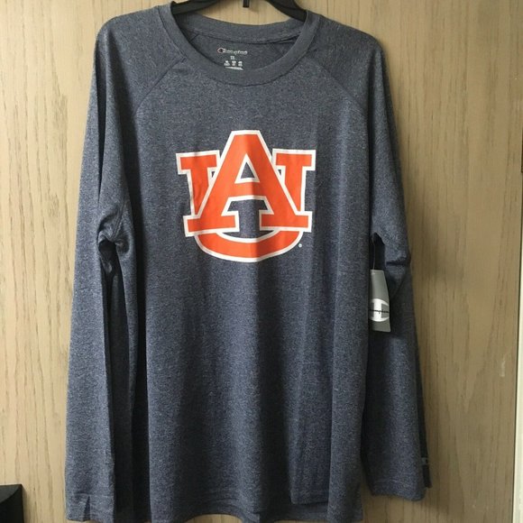 Champion Other - Champion Size XL Grayish Blue Auburn Tigers Long Sleeve Polyester Tee Shirt NEW